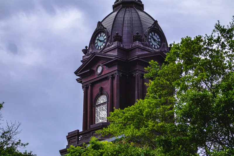 Newnan, Georgia clock tower in the park of old courthouse